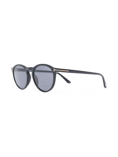 Tom Ford Aurele Round-frame Sunglasses In Schwarz