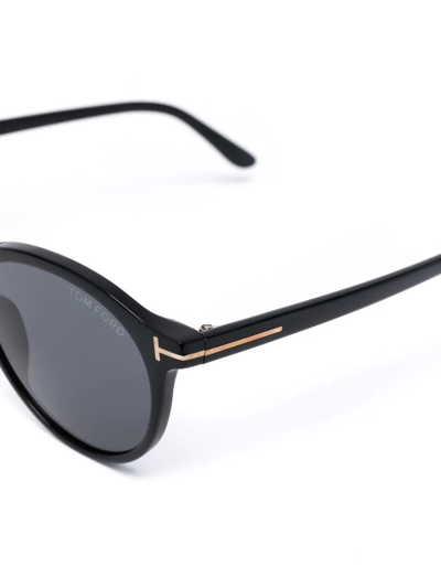 Tom Ford Aurele Round-frame Sunglasses In Schwarz