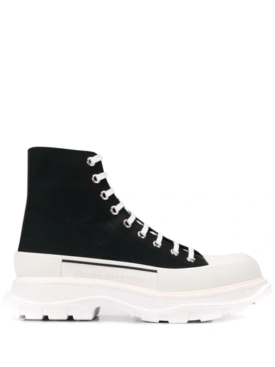 Shop Alexander Mcqueen Tread Slick High-top Sneakers In Black