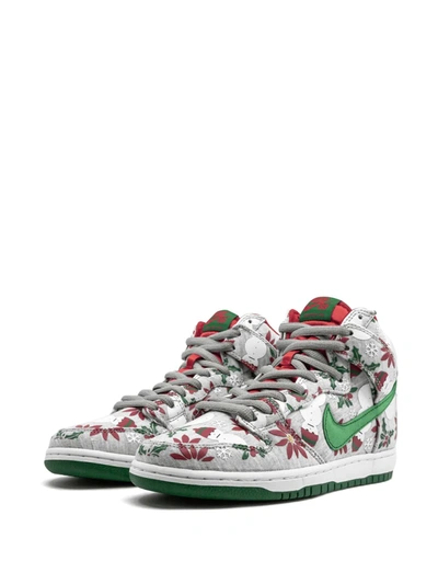 Shop Nike X Concepts Sb Dunk High Prm "ugly Christmas Sweater" Sneakers In Grey