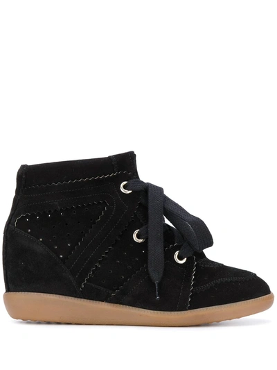 Shop Isabel Marant Bobby Wedge Sneakers In Black