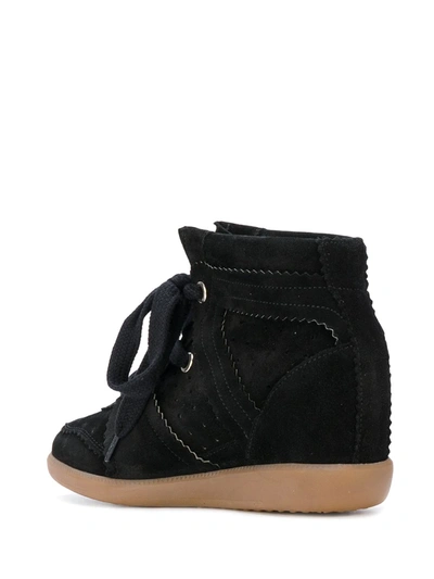 Isabel Marant Bobby Suede Wedge Sneakers In Black