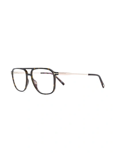 Tom Ford Tortoiseshell Pilot-frame Glasses In Brown