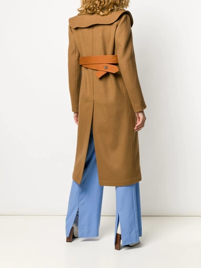 Shop Lanvin Heart-lapel Double-breasted Coat In Brown
