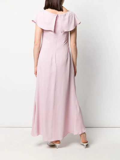 Sies Marjan Portia Ruffled Ruched Crepe Marocain Midi Dress In Pink