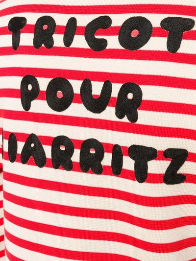 Shop Gucci Biarritz-appliqué Knitted Top In Neutrals