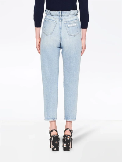 Shop Miu Miu High-waisted Straight-leg Jeans In Blue