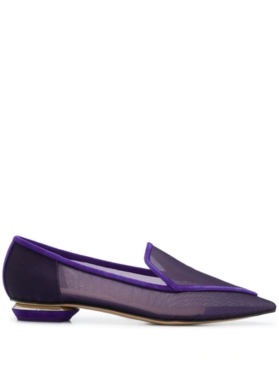 Shop Nicholas Kirkwood Beya 18mm Mesh Loafers In Purple