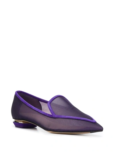 Shop Nicholas Kirkwood Beya 18mm Mesh Loafers In Purple