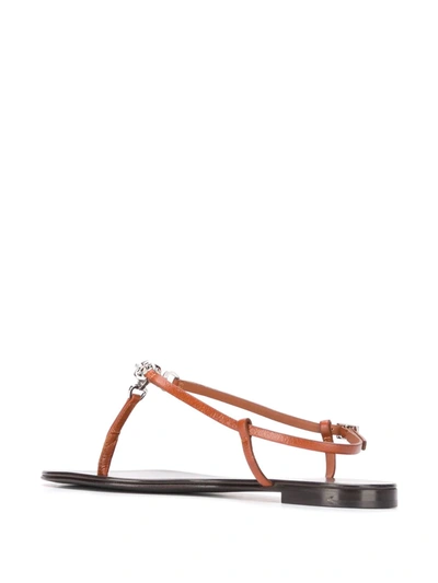 Shop Giuseppe Zanotti Faux-gem Embellished Strappy Sandals In Brown