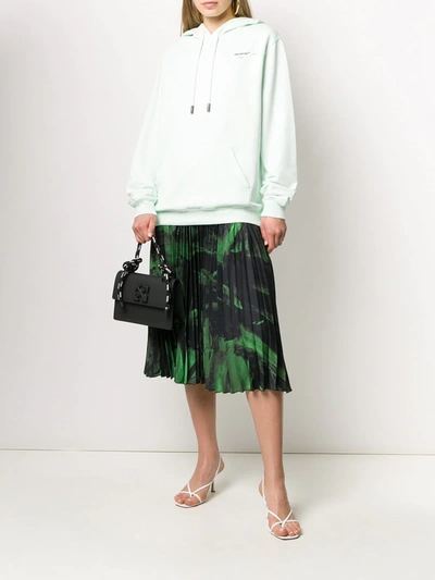 Shop Off-white Brushstroke Plissé Skirt In Green