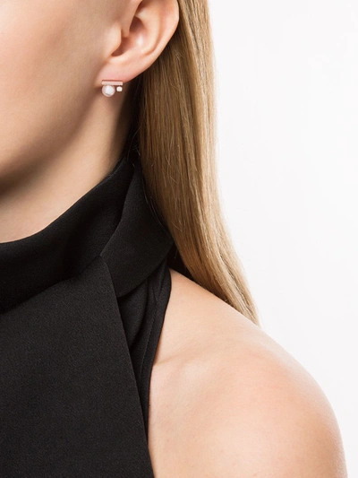 Tasaki 18kt Rose Gold Petit Balance Class Collection Line Akoya Pearl And Diamond Earrings In Gold
