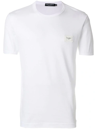 Shop Dolce & Gabbana Logo Plaque T-shirt In White