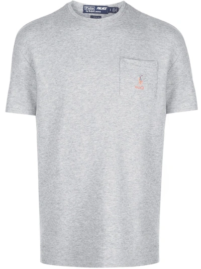 Shop Palace X Ralph Lauren Waffle Pocket Tee In Grey