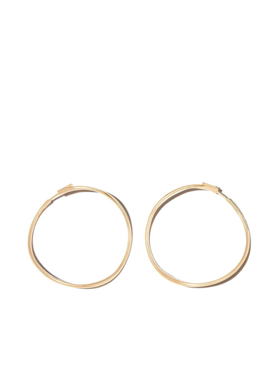 Shop Anita Ko 18kt Yellow Gold Twisted Hoop Earrings
