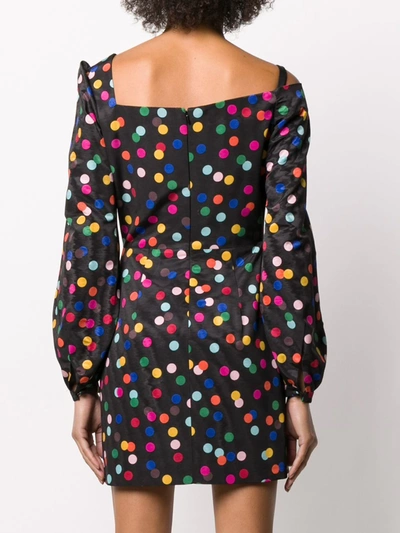 Shop Racil Polka-dot Mini Dress In Black