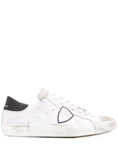Shop Philippe Model Paris Distressed Effect Low-top Sneakers In White