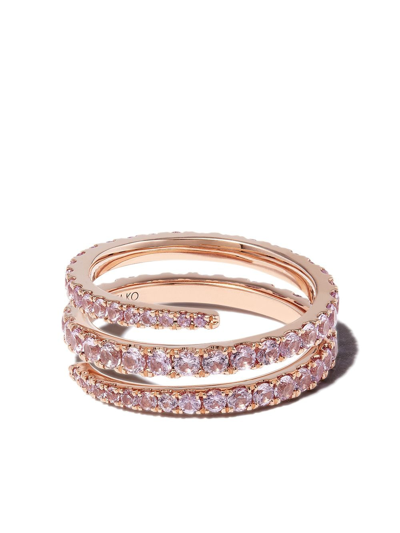 Shop Anita Ko 18kt Yellow Gold Coil Diamond Ring In Rosa