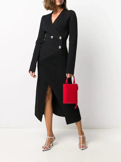 Shop Jil Sander Faux Pearl-embellished Wrap Bodysuit In Black