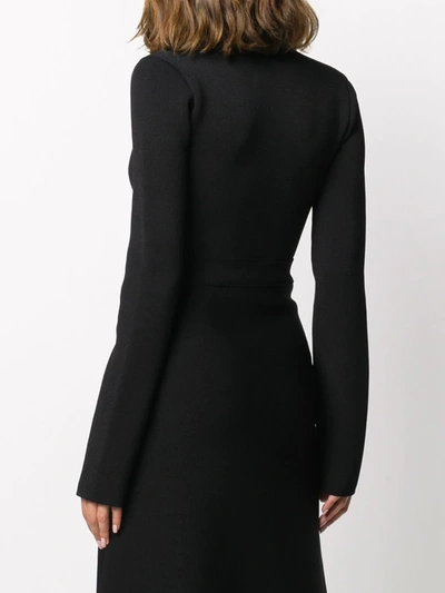 Shop Jil Sander Faux Pearl-embellished Wrap Bodysuit In Black