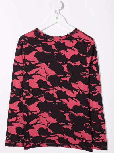 Shop Andorine Abstract-print Long-sleeved T-shirt In Pink