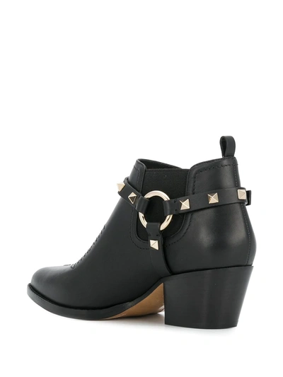 Shop Valentino Harness Cowboy Boots In Black