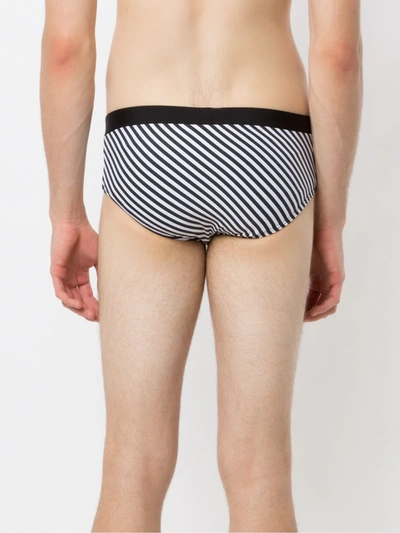 Shop Amir Slama Striped Swim Briefs In Black