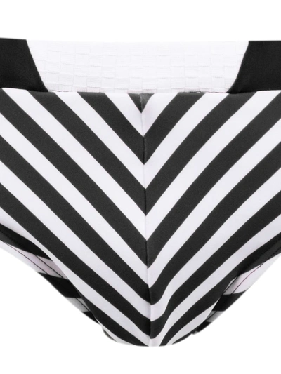 Shop Amir Slama Striped Swim Briefs In Black