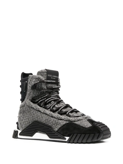 Shop Dolce & Gabbana Lace-up Sneaker Sole Boots In Black