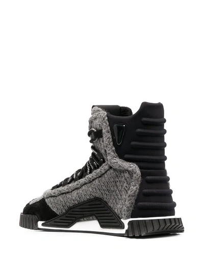 Shop Dolce & Gabbana Lace-up Sneaker Sole Boots In Black