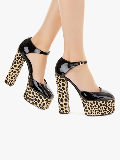 Shop Giuseppe Zanotti Animal Print Detail Sandals In Black