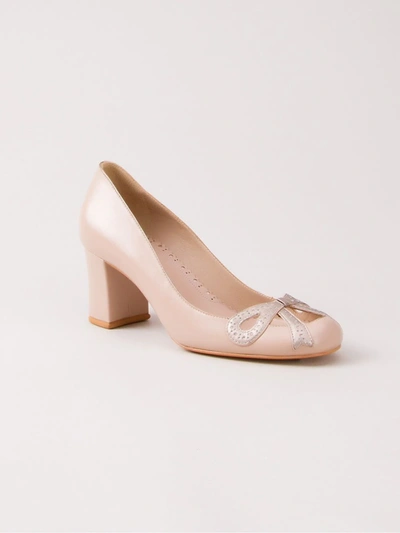Sarah Chofakian Chunky Heel Pumps In Neutrals