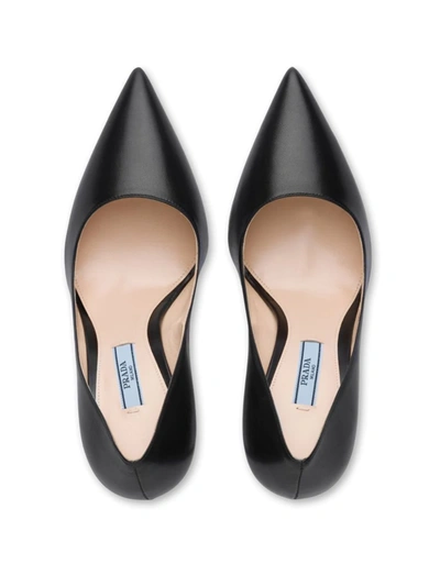 Shop Prada Leather Pumps In Black