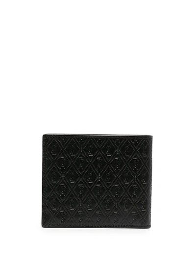 Shop Saint Laurent Perforated Leather Wallet In Black