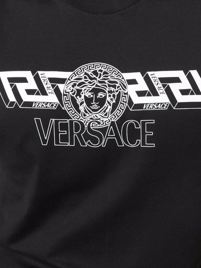 Shop Versace Logo-print T-shirt In 黑色