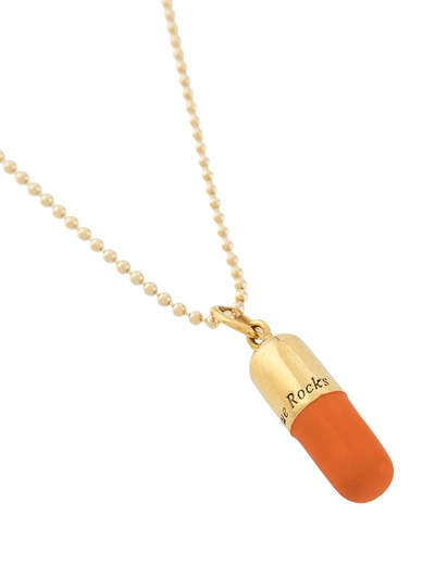 Shop True Rocks Small Pill Pendant Necklace In Gold