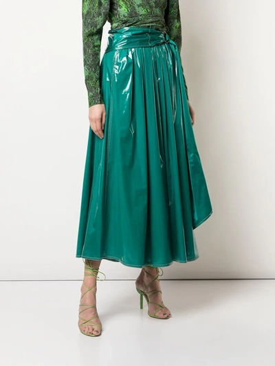 Sies Marjan Amalia Belted Coated-jersey Maxi Skirt In Green