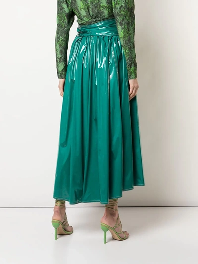 Sies Marjan Amalia Belted Coated-jersey Maxi Skirt In Green