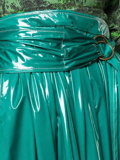 Sies Marjan Amalia Belted Coated-jersey Maxi Skirt In Green