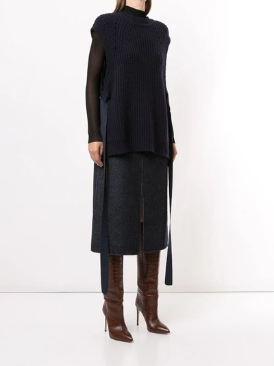 Goen J Side Taps Knitted Top In Blue