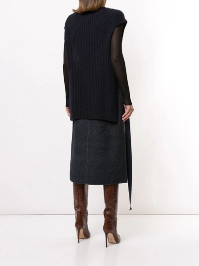 Goen J Side Taps Knitted Top In Blue