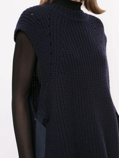 Goen J Side Taps Knitted Top In Blue