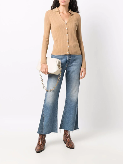 Shop Vince Knitted V-neck Top In Nude