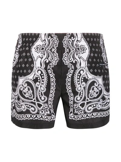 Shop Dolce & Gabbana Bandana Print Swimming Shorts In Black