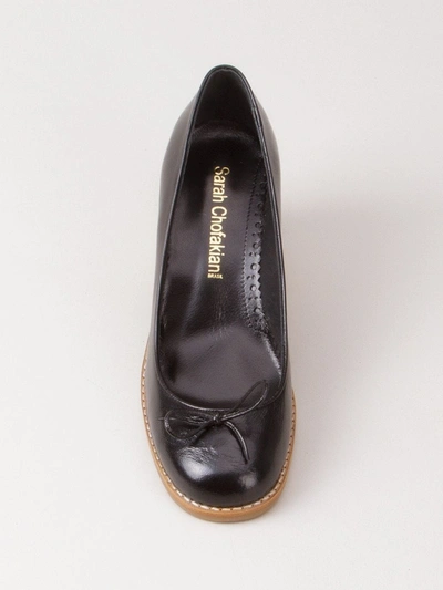 Sarah Chofakian Chunky Heel Pumps In Black