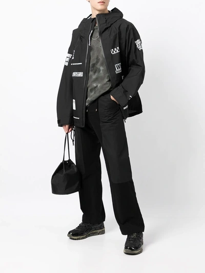 White Mountaineering Graphic-print Zip-up Lightweight Jacket In Black