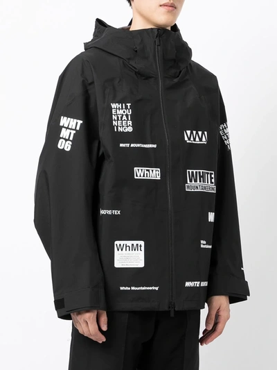 Shop White Mountaineering Graphic-print Zip-up Lightweight Jacket In Black