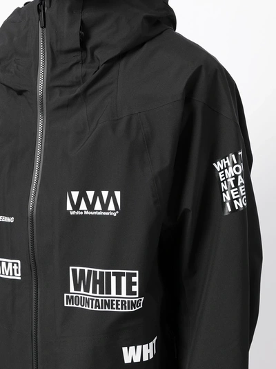 White Mountaineering Graphic-print Zip-up Lightweight Jacket In Black
