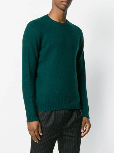 Shop Drumohr Crew Neck Brushed Sweater In Green
