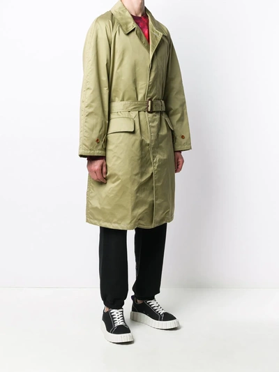 Pre-owned C.p. Company 束腰中长雨衣 In Green